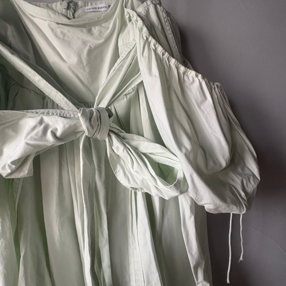 Cecilie Bahnsen Mint Green Cotton Poplin Joel Midi Dress US 6 UK 10 - Picture 14 of 16